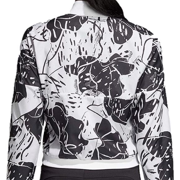Adidas ladies Athletic Black and White Print Bomber Jacket Size XS - Picture 8 of 16
